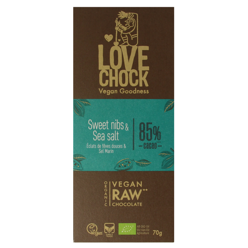 Lovechock Sweet nibs & seasalt bio 70 Gram
