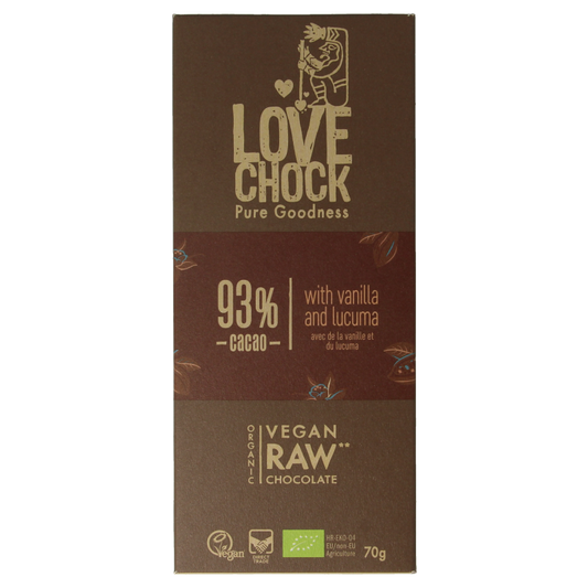 Lovechock 93% Pure vanilla lucuma bio 70 Gram