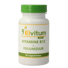Elvitum  Vitamine B12 1000mcg + foliumzuur 90 Zuigtabletten