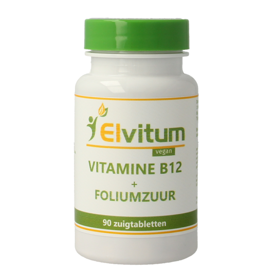 Elvitum  Vitamine B12 1000mcg + foliumzuur 90 Zuigtabletten