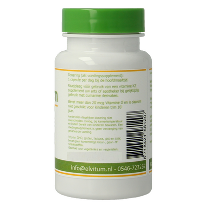 Elvitum  Vitamine K2 & D3 90.00 Vegetarische capsules