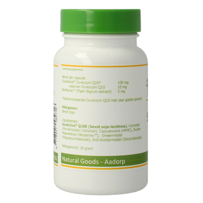 Elvitum  Co-enzym Q10 sunactive 100mg 90.00 Vegetarische capsules