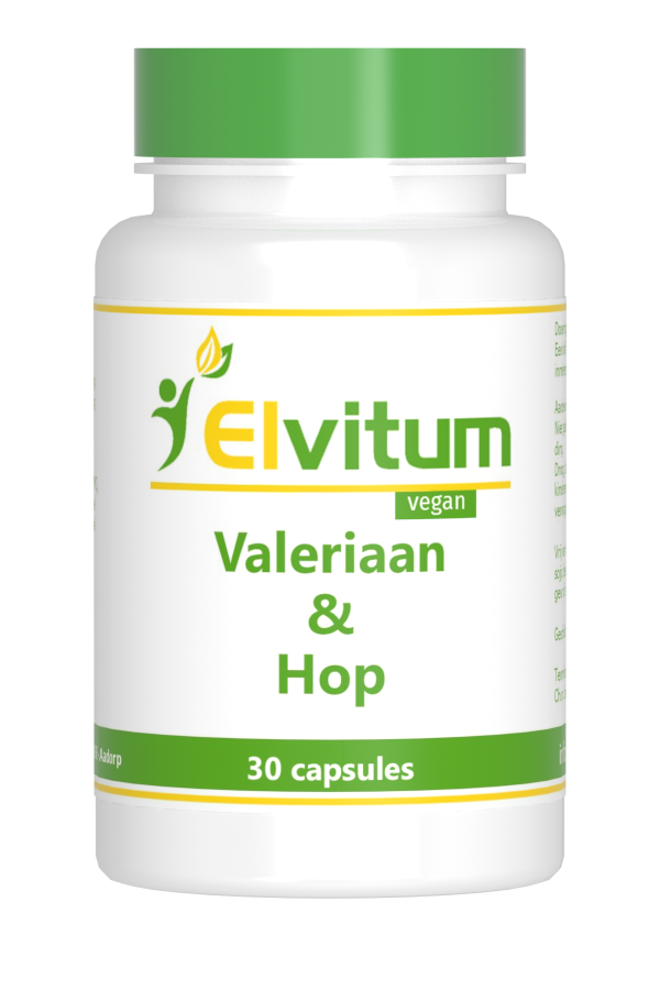 Elvitum  Valeriaan en hop extract 30 Capsules