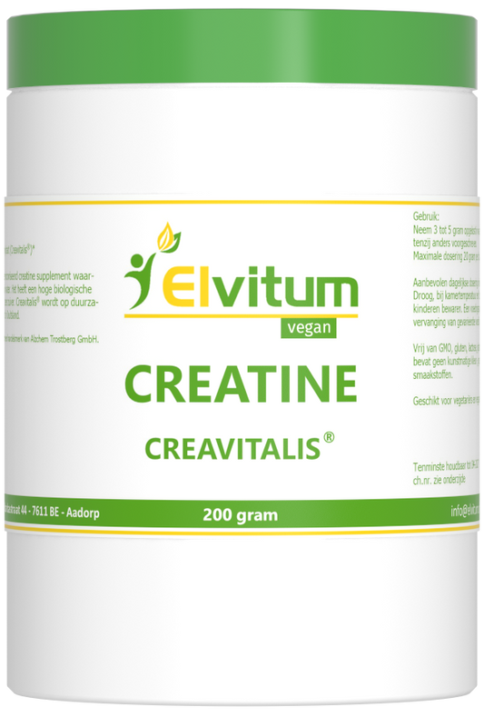 Elvitum  Creatine monohydraat Creavitalis 200 Gram