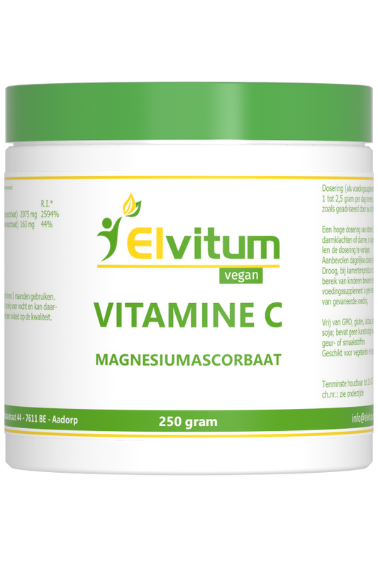 Elvitum  Vitamine C poeder magnesiumsorbaat 250.00 Gram
