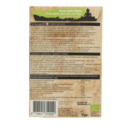 Onoff Thaise groene currypasta bio 50.00 Gram