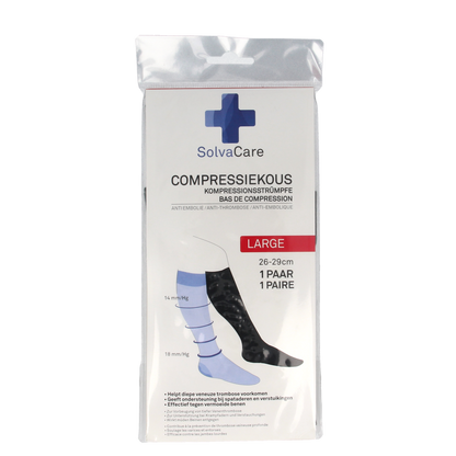 Solvacare Compressiekous zwart L 26 - 29 cm 1.00 Paar