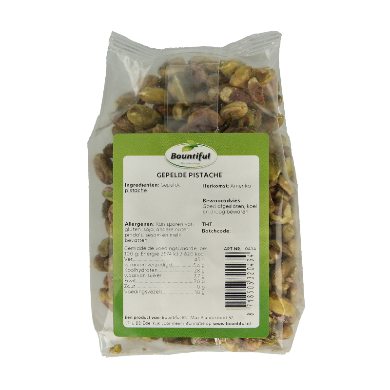 Bountiful Pistache gepeld 150 Gram