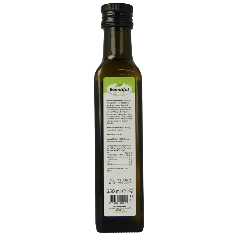 Bountiful Sesamzaadolie bio 250 Milliliter