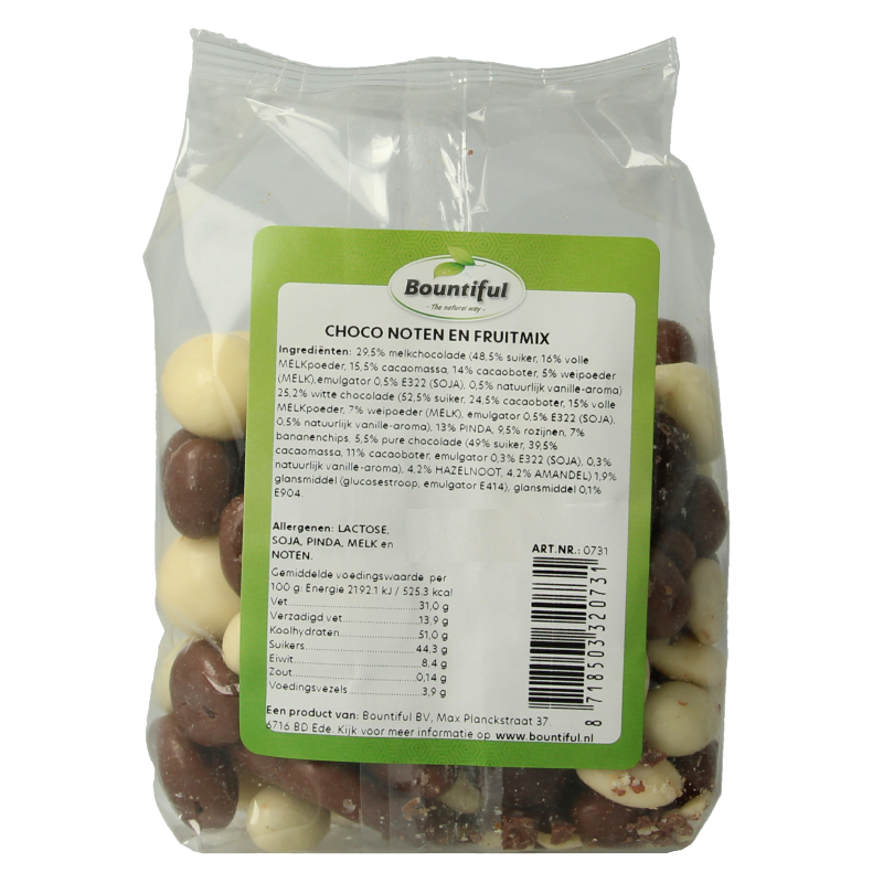 Bountiful Choco noten fruitmix 250 Gram