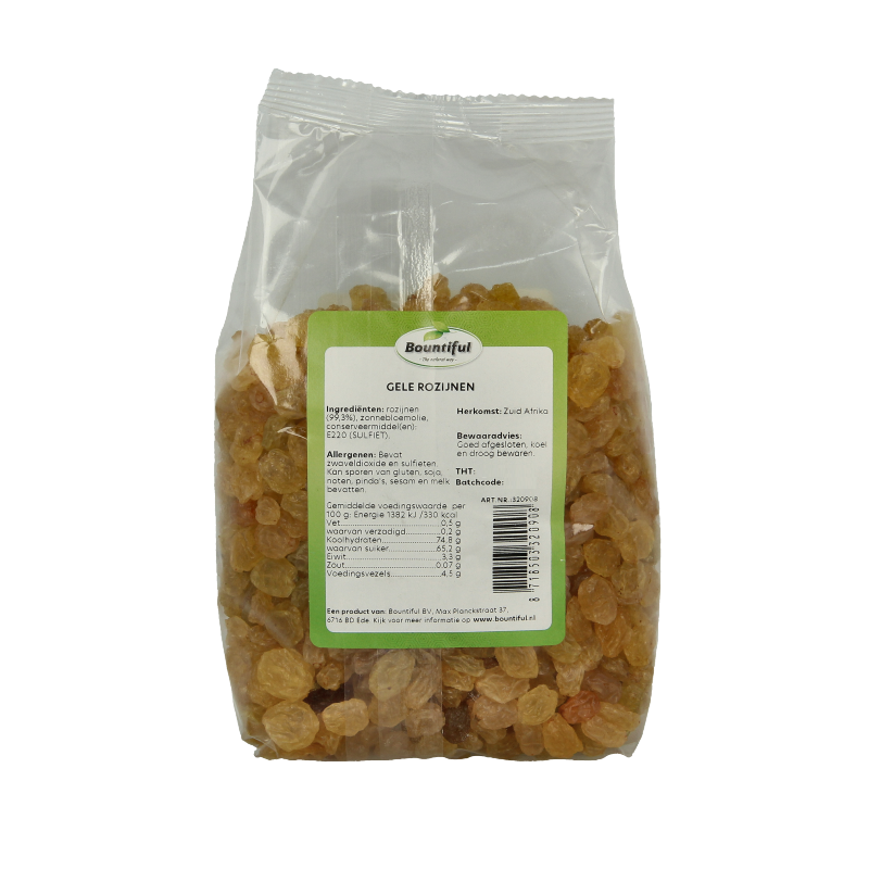 Bountiful Rozijnen geel klein 500 Gram