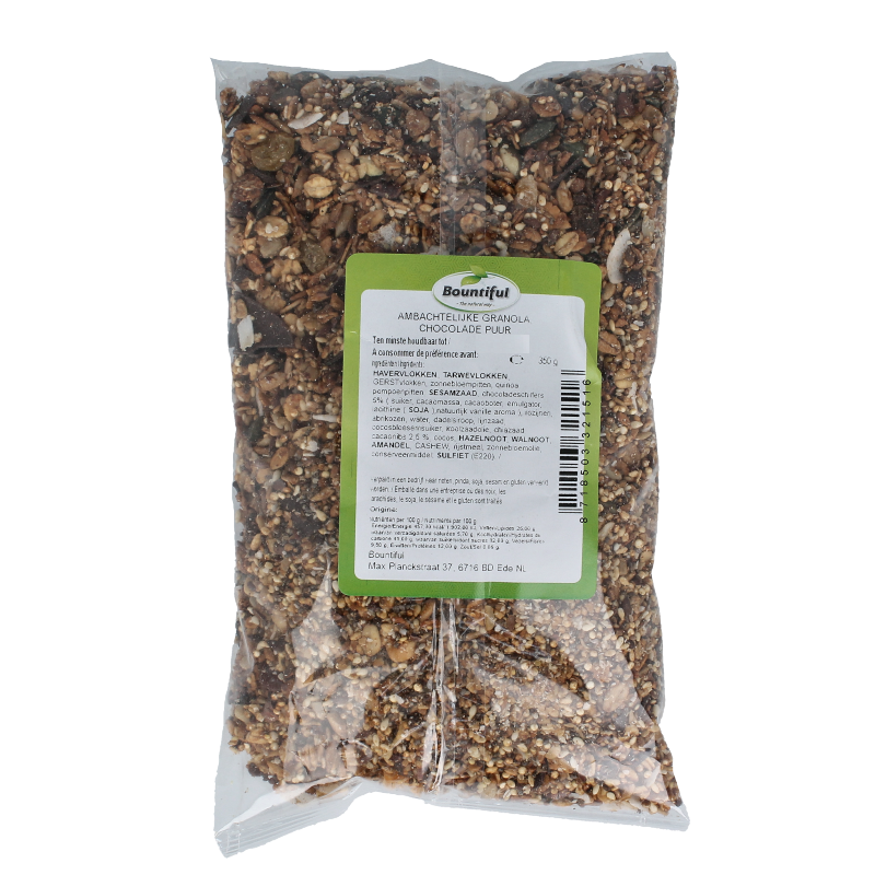 Bountiful Ambachtelijke granola chocola puur 350 Gram