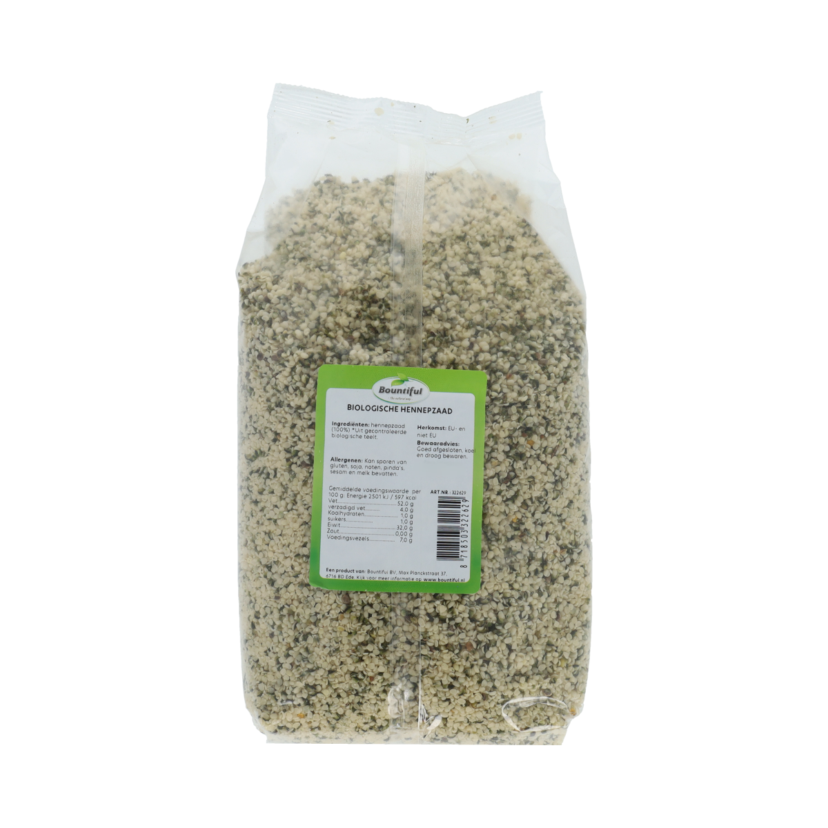 Bountiful Biologische Hennepzaad gepeld bio 1000.00 Gram