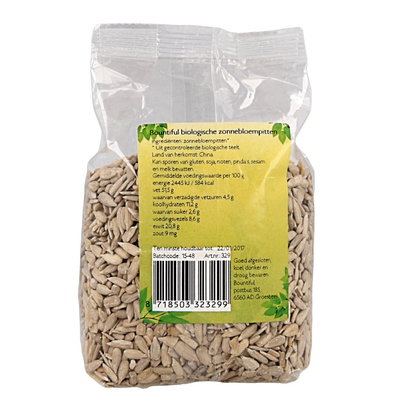 Bountiful Zonnebloemenpitten bio 400 Gram