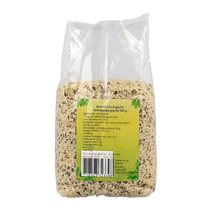 Bountiful Hennepzaad bio 500 Gram