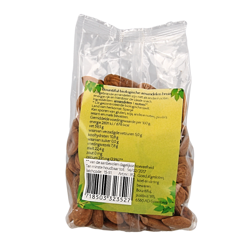 Bountiful Amandelen ongebrand bio 200 Gram