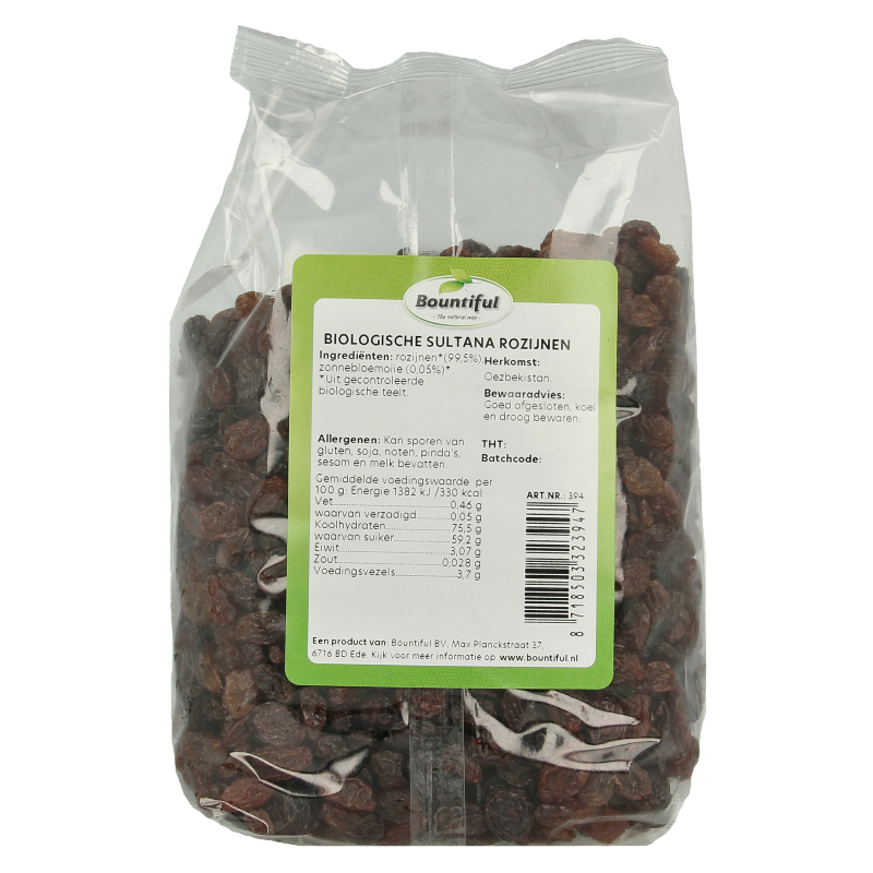 Bountiful Sultana rozijnen bio 500 Gram