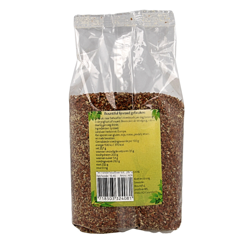 Bountiful Lijnzaad gebroken 500 Gram