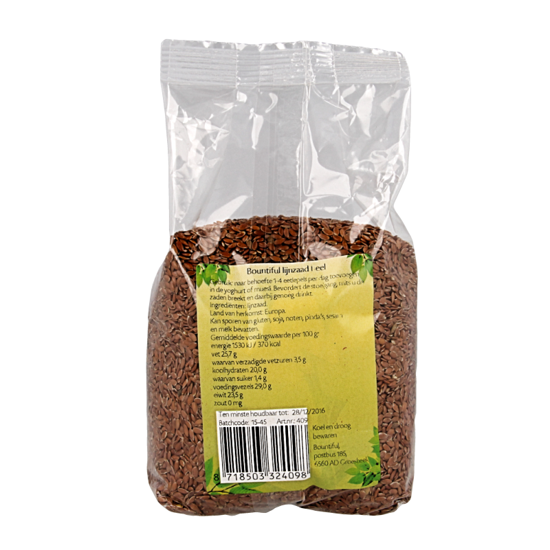 Bountiful Lijnzaad heel 500 Gram