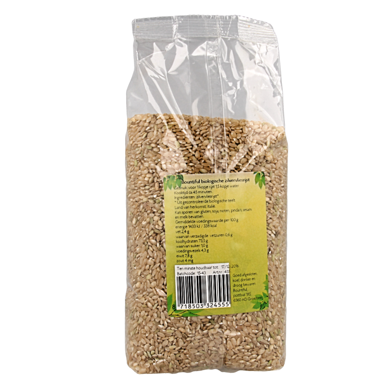 Bountiful Zilvervliesrijst bio 1 Kilogram