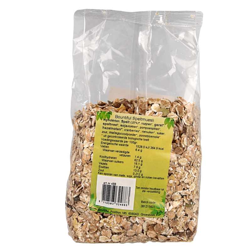 Bountiful Spelt muesli bio 500 Gram