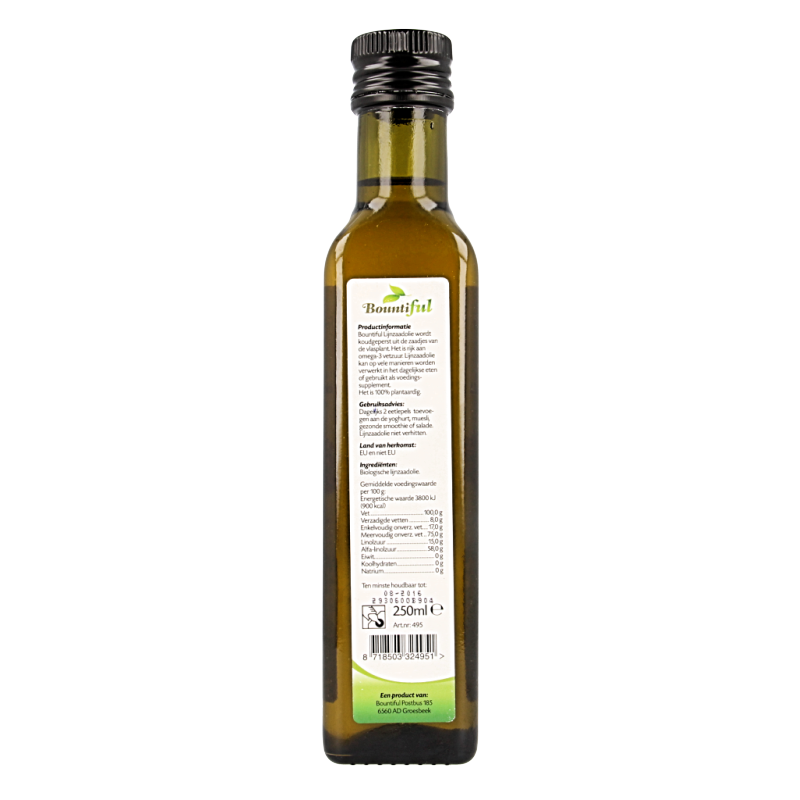 Bountiful Lijnzaadolie bio 250 Milliliter
