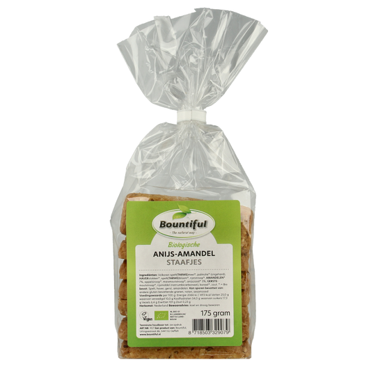 Bountiful Anijs amandel staafjes bio 175 Gram