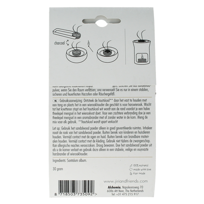 Jiri & Friends Harswierook sandalwood powder 30.00 Gram