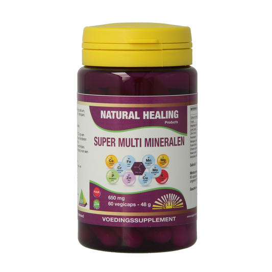 NHP Super multi mineralen 650mg puur 60 Vegetarische capsules