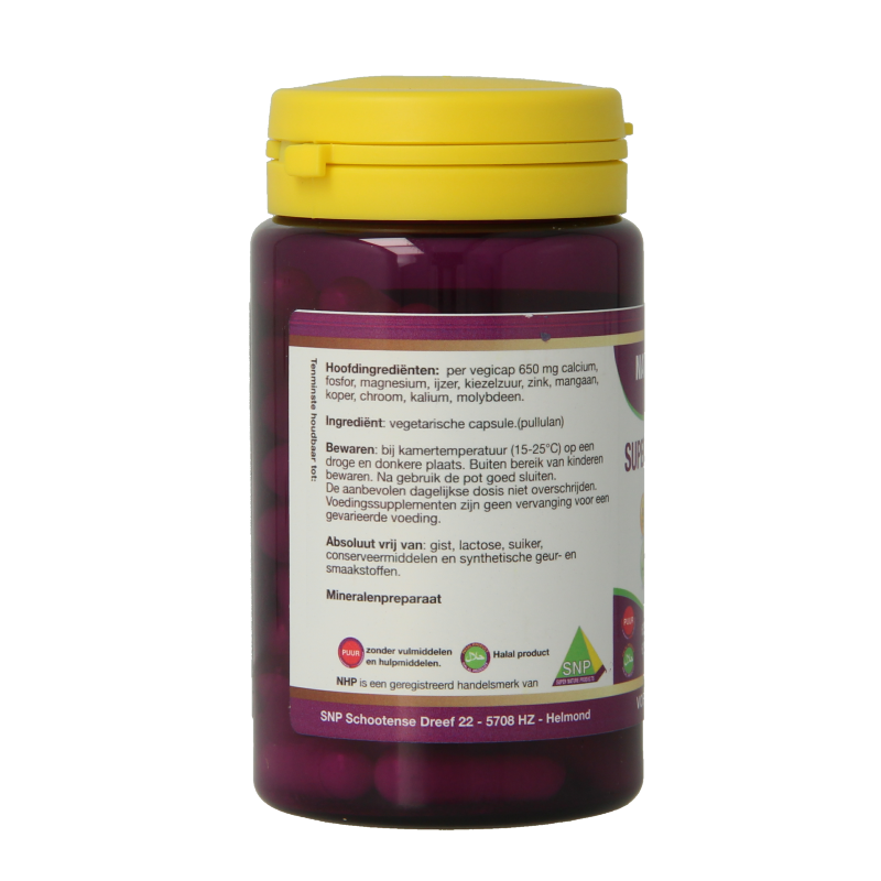 NHP Super multi mineralen 650mg puur 60 Vegetarische capsules