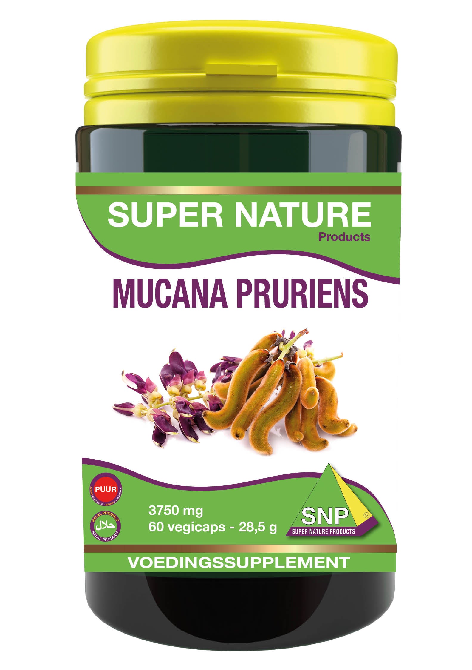 SNP Mucuna pruriens extra forte 3750mg puur 60 Vegetarische capsules