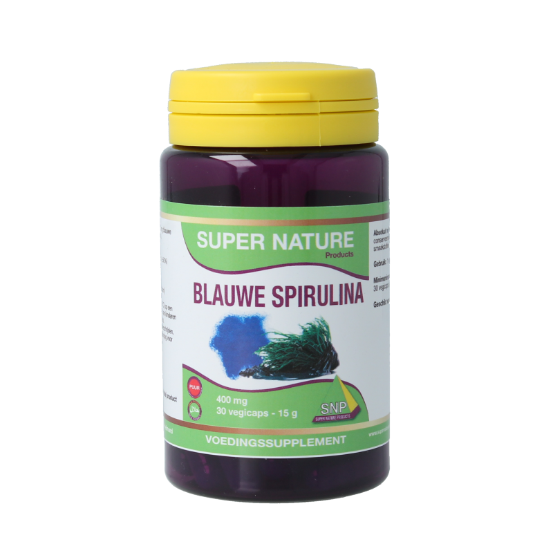 SNP Blauwe spirulina puur 30 Vegetarische capsules