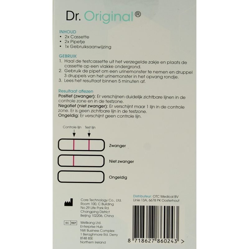Dr. Original Zwangerschapstest 2 Stuks