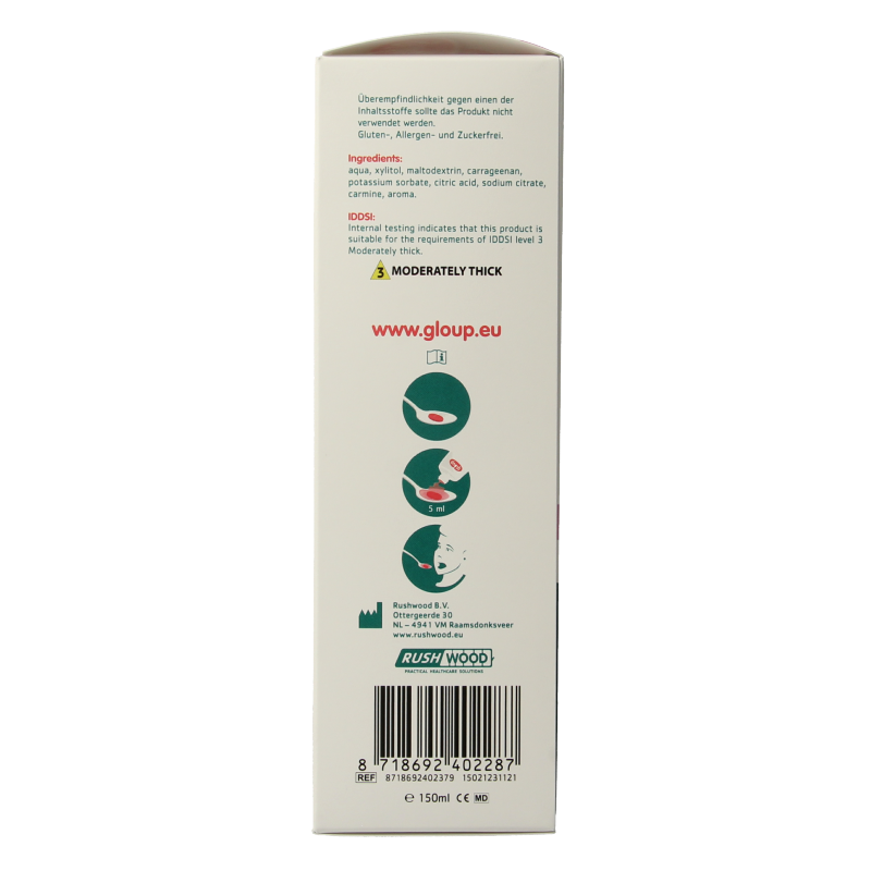 Gloup Zero medicatie inname gel framboos 150 Milliliter