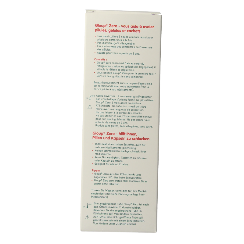 Gloup Zero medicatie inname gel framboos 150 Milliliter