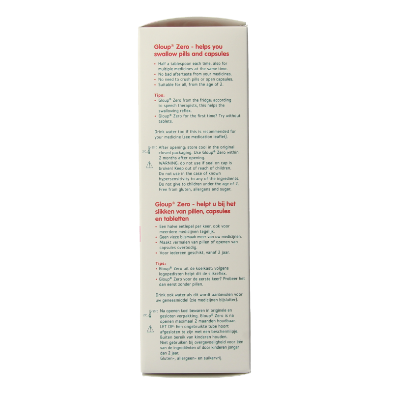 Gloup Zero medicatie inname gel framboos 150 Milliliter