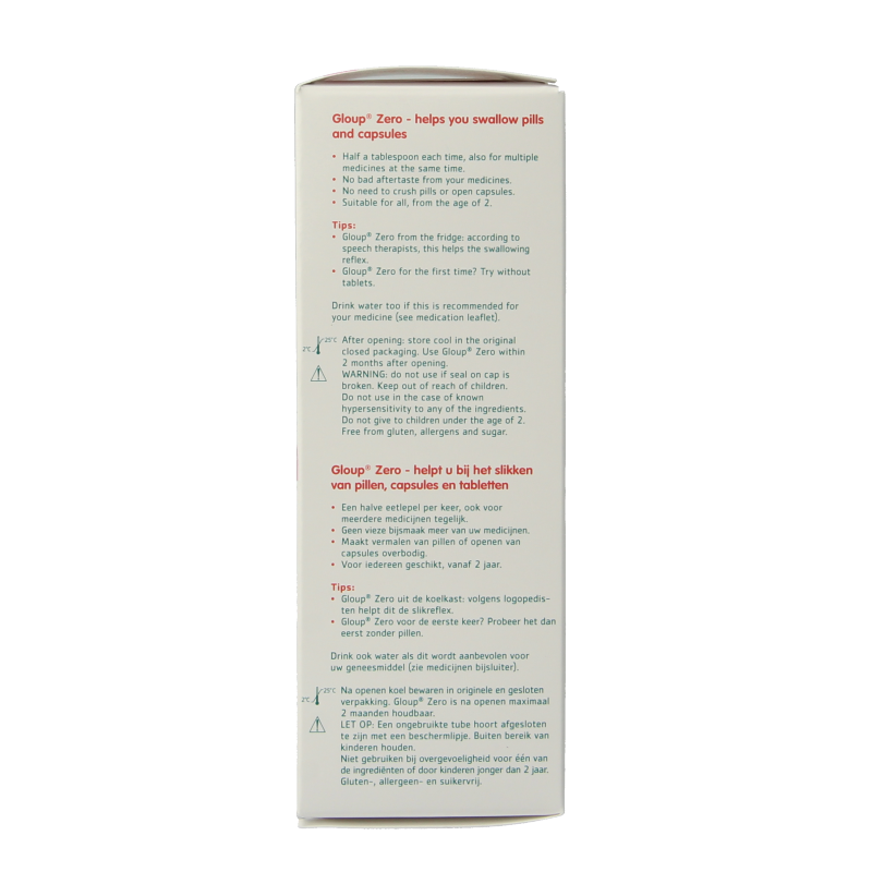 Gloup Zero medicatie inname gel framboos 75 Milliliter