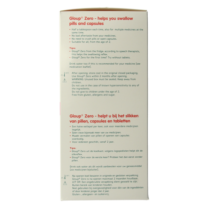 Gloup Zero medicatie inname gel framboos 500.00 Milliliter