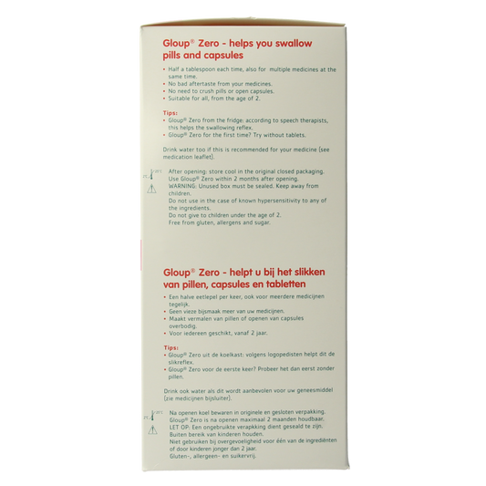Gloup Zero medicatie inname gel framboos 500.00 Milliliter