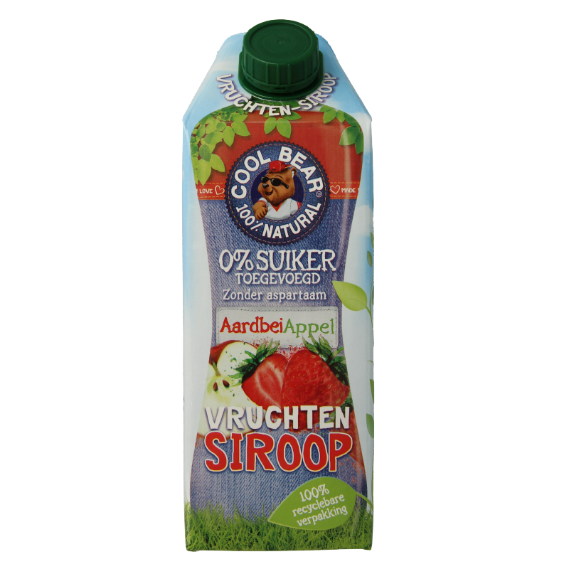 Cool Bear Siroop aardbei-appel 750 Milliliter
