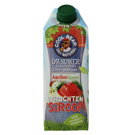 Cool Bear Siroop aardbei-appel 750 Milliliter
