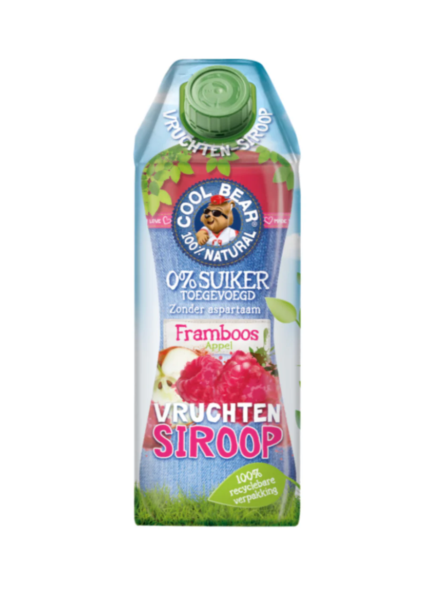 Cool Bear Siroop framboos appel 750.00 Milliliter