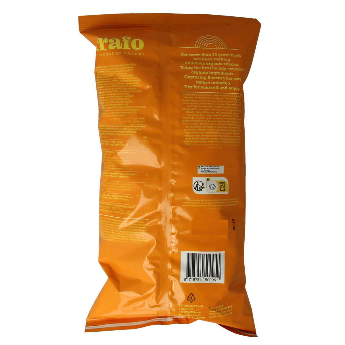 Trafo Tortilla chips naturel bio 200 Gram