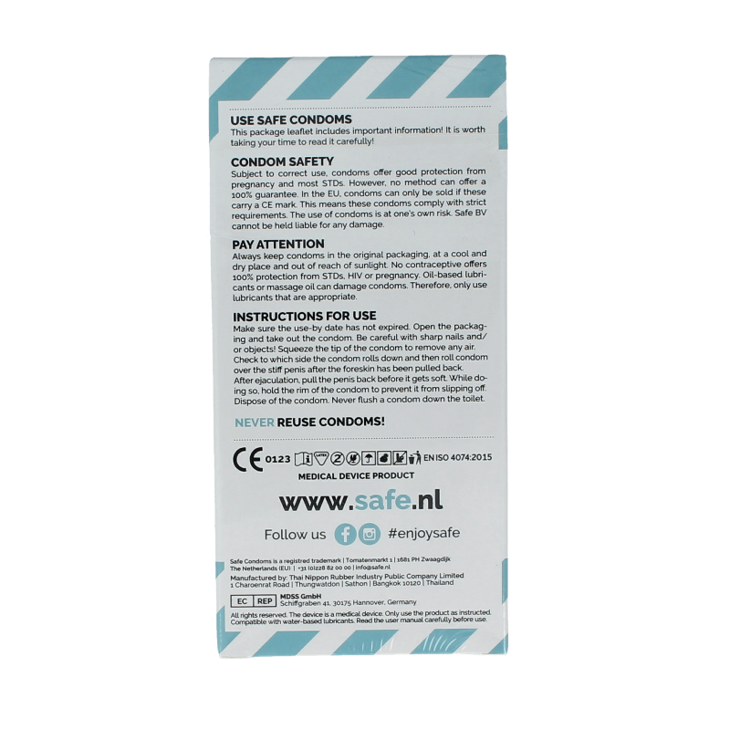 Safe Condooms orgasme vertragend performance 10 Stuks