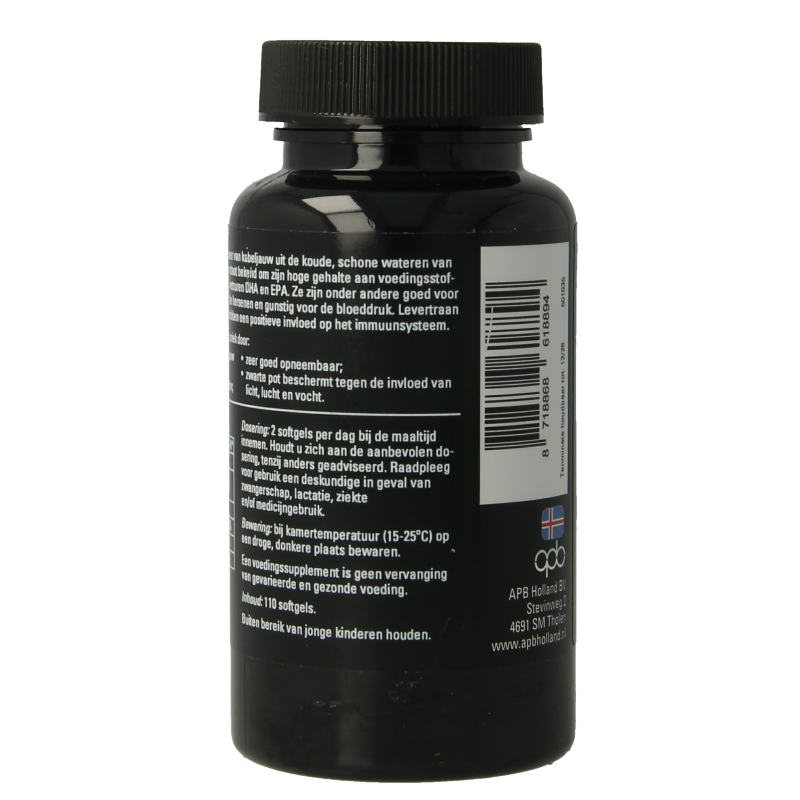 APB Holland Levertraan kabeljauw puur 500mg 100 Softgels