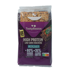 TastyBasics Less carb-high protein crackers meerzaden 200.00 Gram