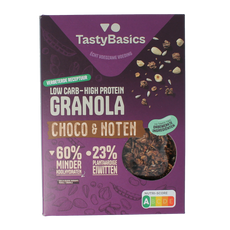 TastyBasics Less carb-high protein granola choco en noten 350.00 Gram