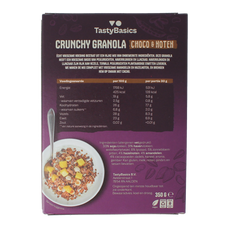 TastyBasics Less carb-high protein granola choco en noten 350.00 Gram