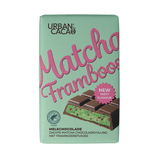 Urban Cacao Matcha framboos 140.00 Gram