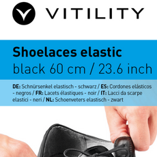 Vitility Schoenveters elastisch zwart 60cm 4 Stuks